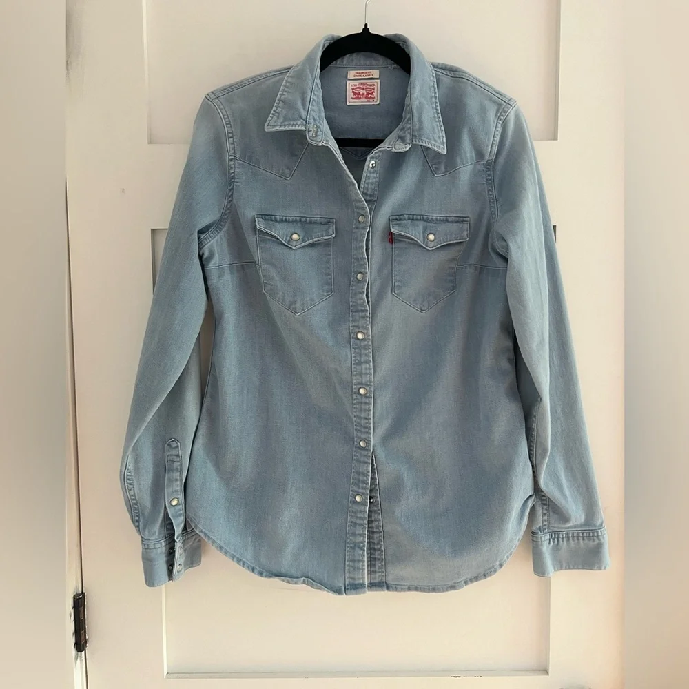Levi’s essential western denim tailored fit shirt size M - Picture 4 of 12